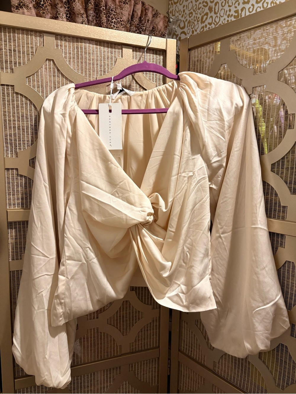 Endless Rose Cream Satin Blouse